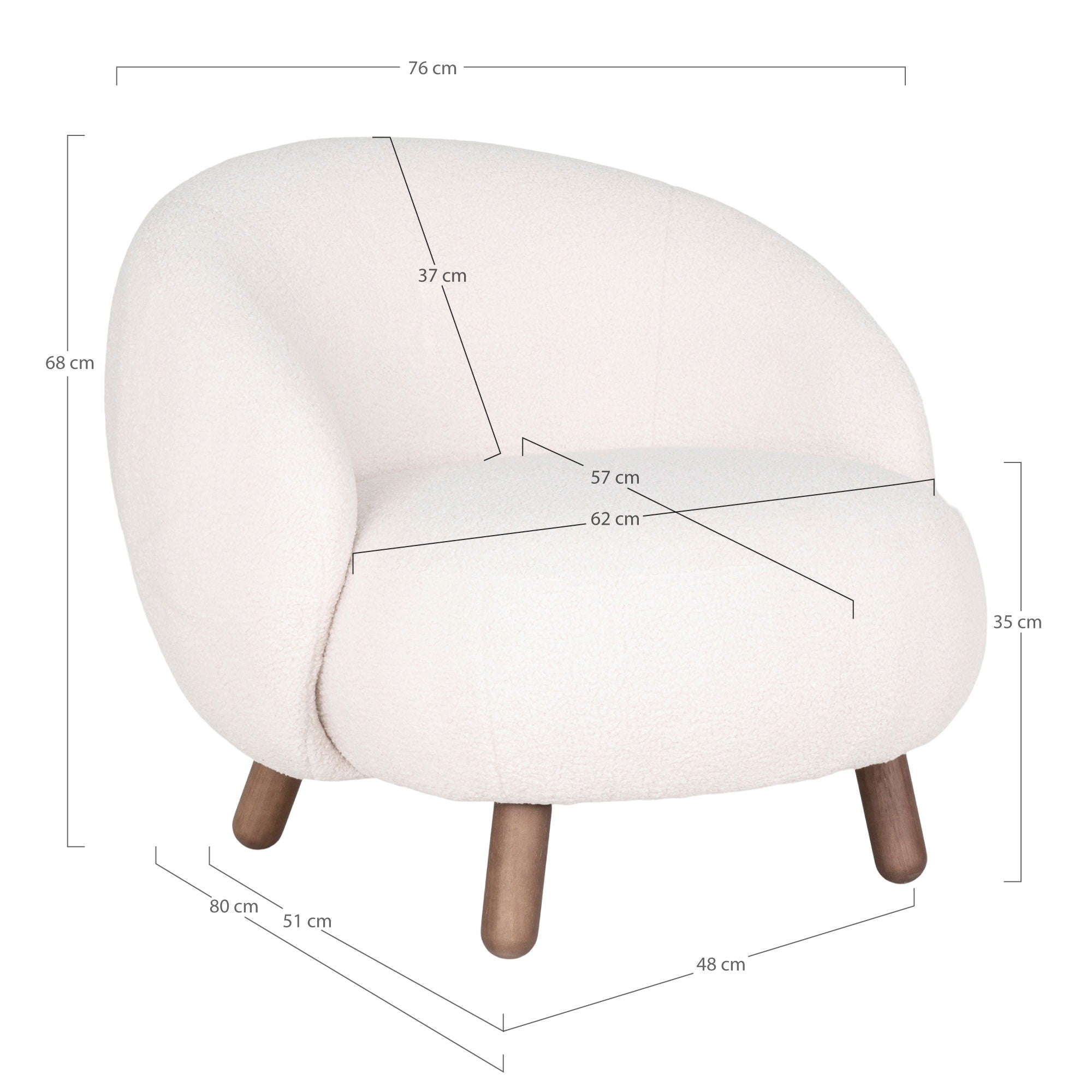 House Nordic Fauteuil Savona - Wit